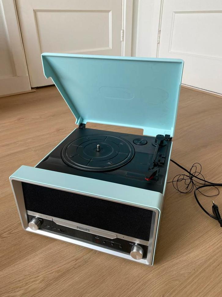 Philips Platenspeler, Radio, CD & Bluetooth Speaker in één, Audio, Tv en Foto, Stereo-sets, Gebruikt, Cd-speler, Tuner of Radio
