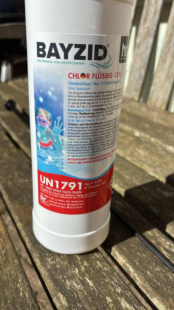 Zwembad chloor, Ophalen, Nieuw