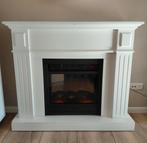 Open haard - witte schouw met electische kachel, Ophalen, Gebruikt, Vrijstaande haard, Elektrische haard