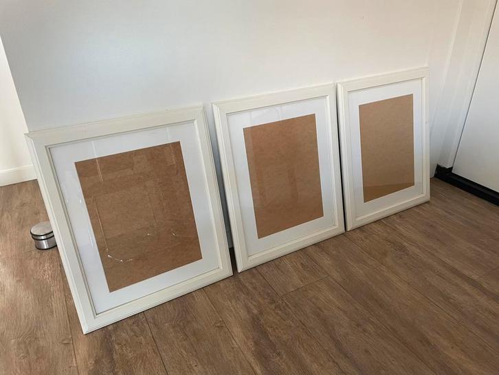 3 Houten IKEA Lijsten met passe partout voor foto 30x40 cm, Huis en Inrichting, Woonaccessoires | Lijsten, Gebruikt, 50 tot 75 cm