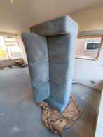 Turquoise ribstof bank, Huis en Inrichting, Banken | Bankstellen, Ophalen, Gebruikt, Driepersoons, 75 tot 100 cm