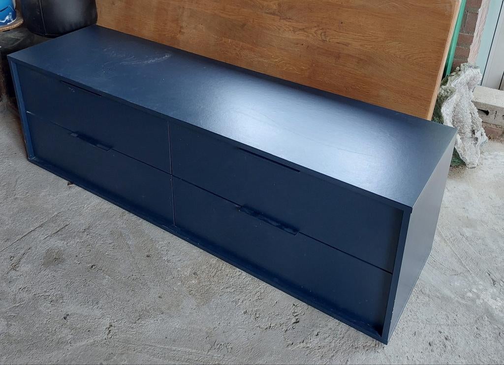 IKEA Blauwe Ladekast - 160x44x50 cm, Huis en Inrichting, Kasten | Ladekasten, Gebruikt, Minder dan 100 cm, 150 tot 200 cm, 25 tot 50 cm