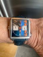 TAG Heuer Monaco Gulf Special Edition WHZ7542 Full Set, Ophalen, Leer, Staal, Polshorloge