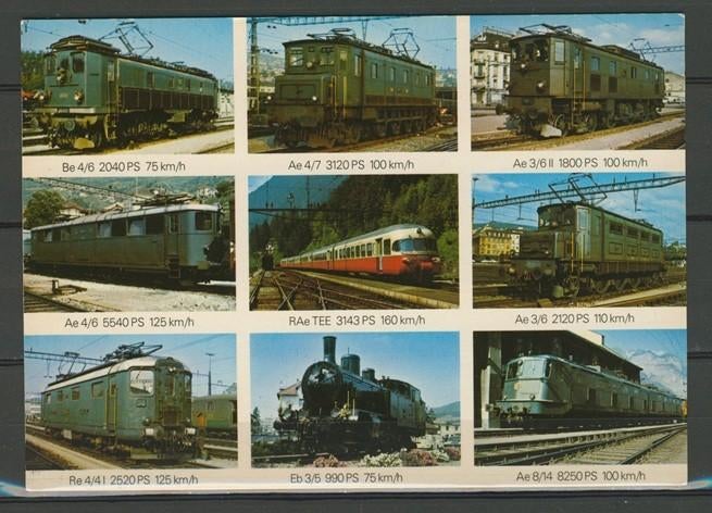 Locomotief Lok Schweizer Foto-Ansichtkaart Trein t-186 jdu, Ophalen of Verzenden, Zo goed als nieuw, Trein, Kaart of Prent