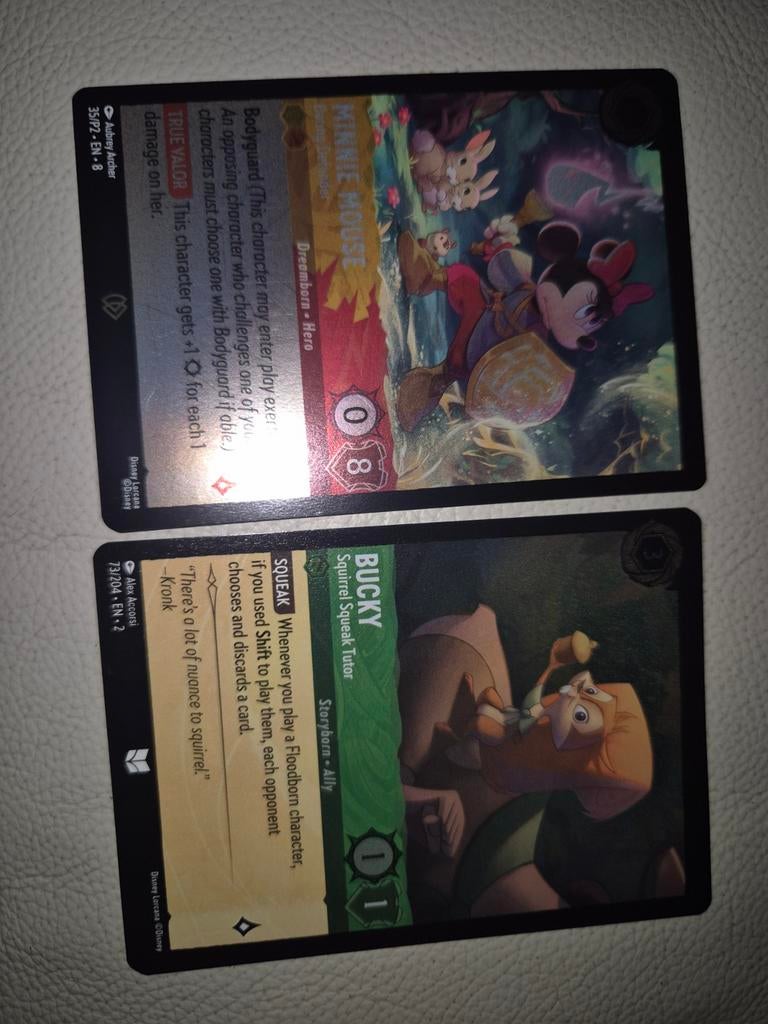 Disney lorcana minnie mouse en bucky, Ophalen, Overige figuren, Zo goed als nieuw