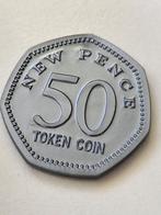 Speelgeld Engeland 50 new pence Token Coin - Verzamelobject, Ophalen of Verzenden