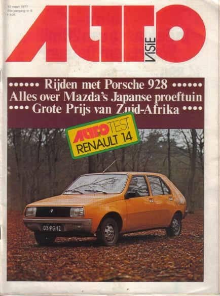 Autovisie 6 1977 : Porsche 928 - Renault 14 TL - Simca 1100, Boeken, Auto's | Folders en Tijdschriften, Gelezen, Algemeen, Ophalen of Verzenden