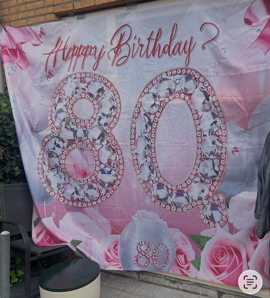 Verjaardags banner 80 jaar. 3-2 m, Ophalen of Verzenden, Zo goed als nieuw, Versiering, Verjaardag