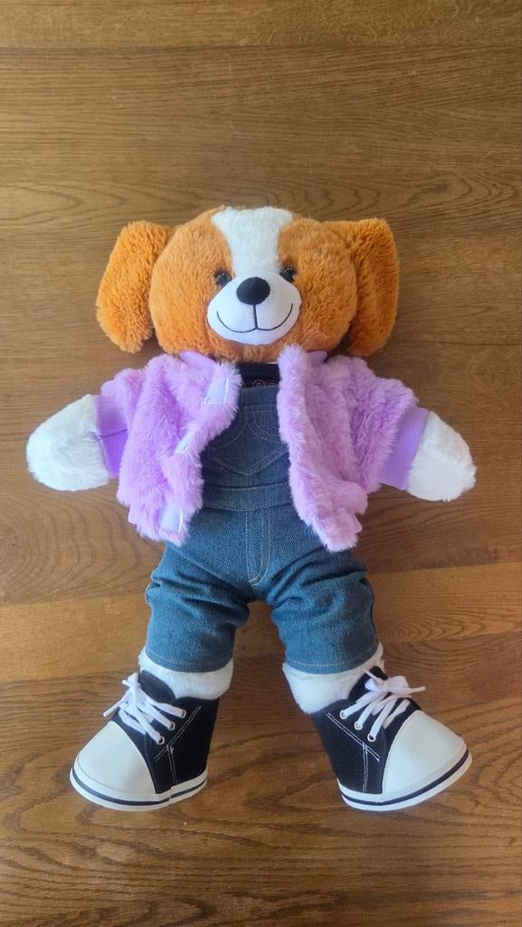 Teddybeer Build-A-Bear Hond met Kleding en Schoenen, Overige karakters, Zo goed als nieuw, Middelgroot (20 tot 80 cm), Build a Bear