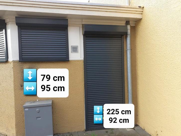 Rolluiken - 2 stuks, diverse afmetingen, Doe-het-zelf en Verbouw, Rolluiken, Gebruikt, 200 cm of meer, Minder dan 100 cm, Overige kleuren