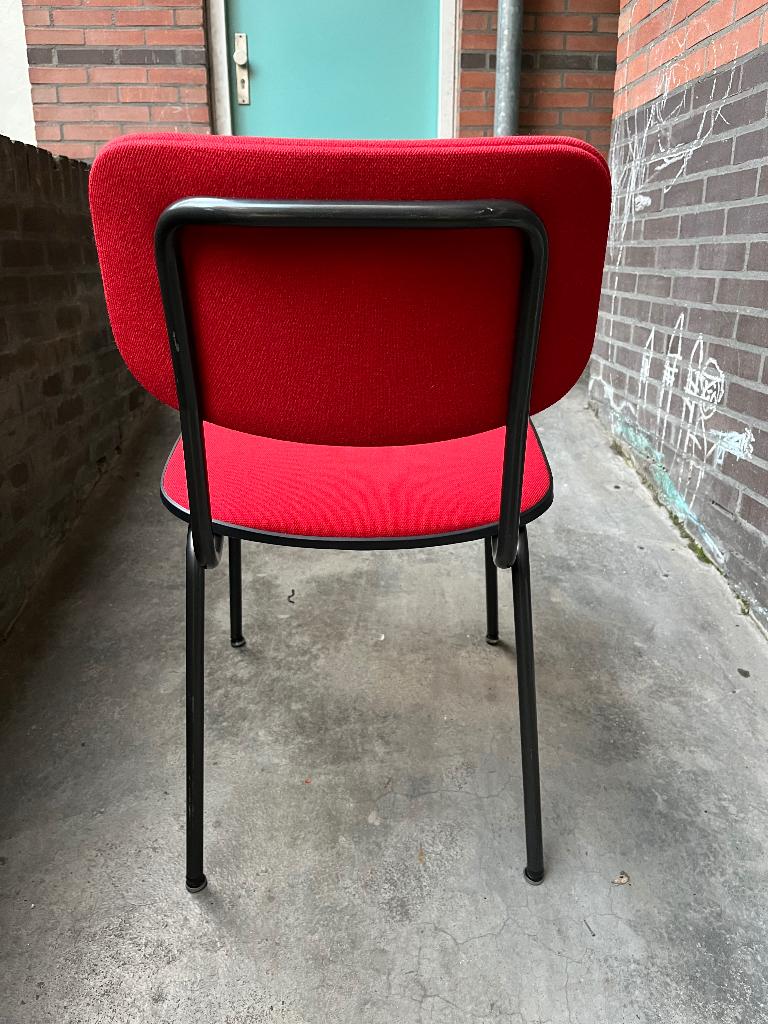 4 Stoelen Gispen 1231 rood, Huis en Inrichting, Stoelen, Ophalen, Gispen 1231, Zo goed als nieuw, Vier