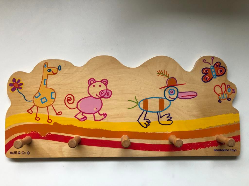 Kinderkapstok Raffi & Co van Bambilino toys, Kinderen en Baby's, Kinderkamer | Inrichting en Decoratie, Zo goed als nieuw, Kapstokje