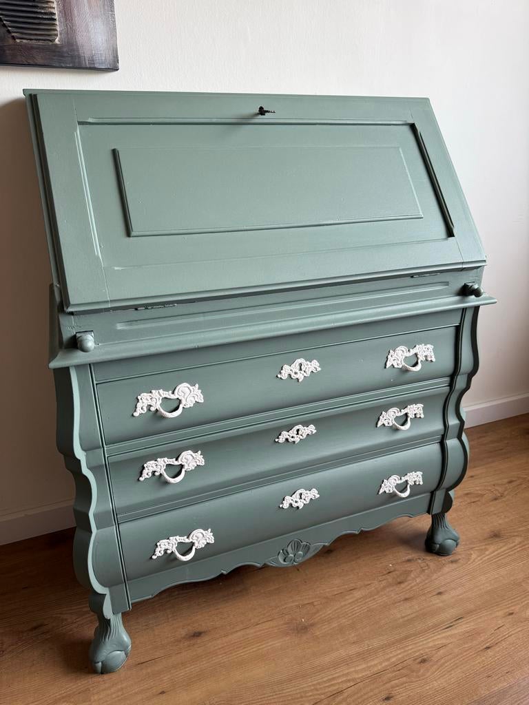 Charmante vintage secretaire & fauteuil – perfect als set, Huis en Inrichting, Ophalen, Gebruikt