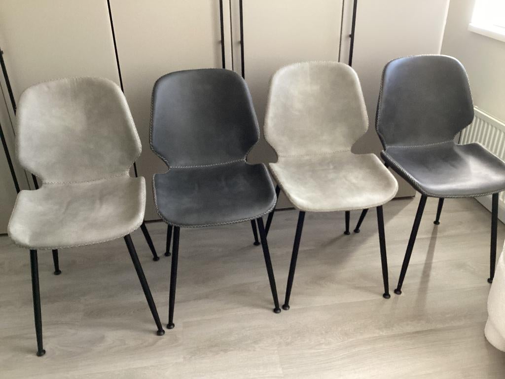 4 huiskamerstoelen, Huis en Inrichting, Ophalen, Gebruikt, Vier, Metaal