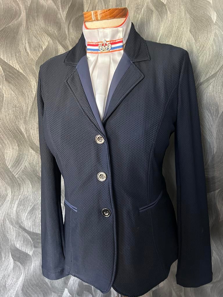 Prachtige Mesh Wedstrijdjasje Navy maat M, Ophalen of Verzenden, Zo goed als nieuw, Dressuur, Bovenkleding