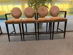 SET - 4x Bar stoelen / stoel / kruk/ barkruk , 1 set, Gebruikt, Met voetsteun, 60 tot 90 cm, Ophalen of Verzenden