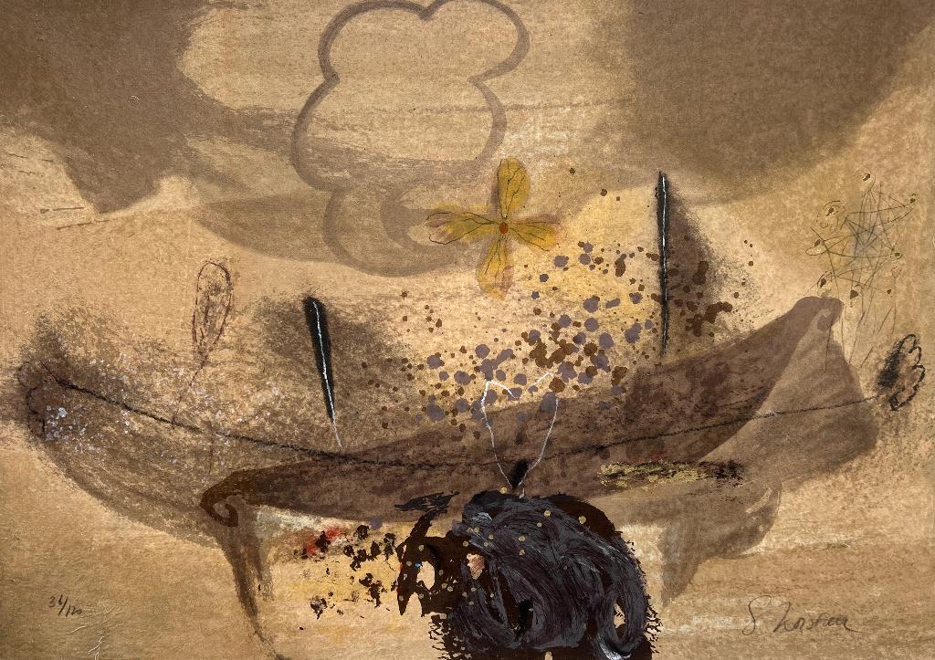 Zeefdruk Sjaak Korsten op passe-partout, Verzenden