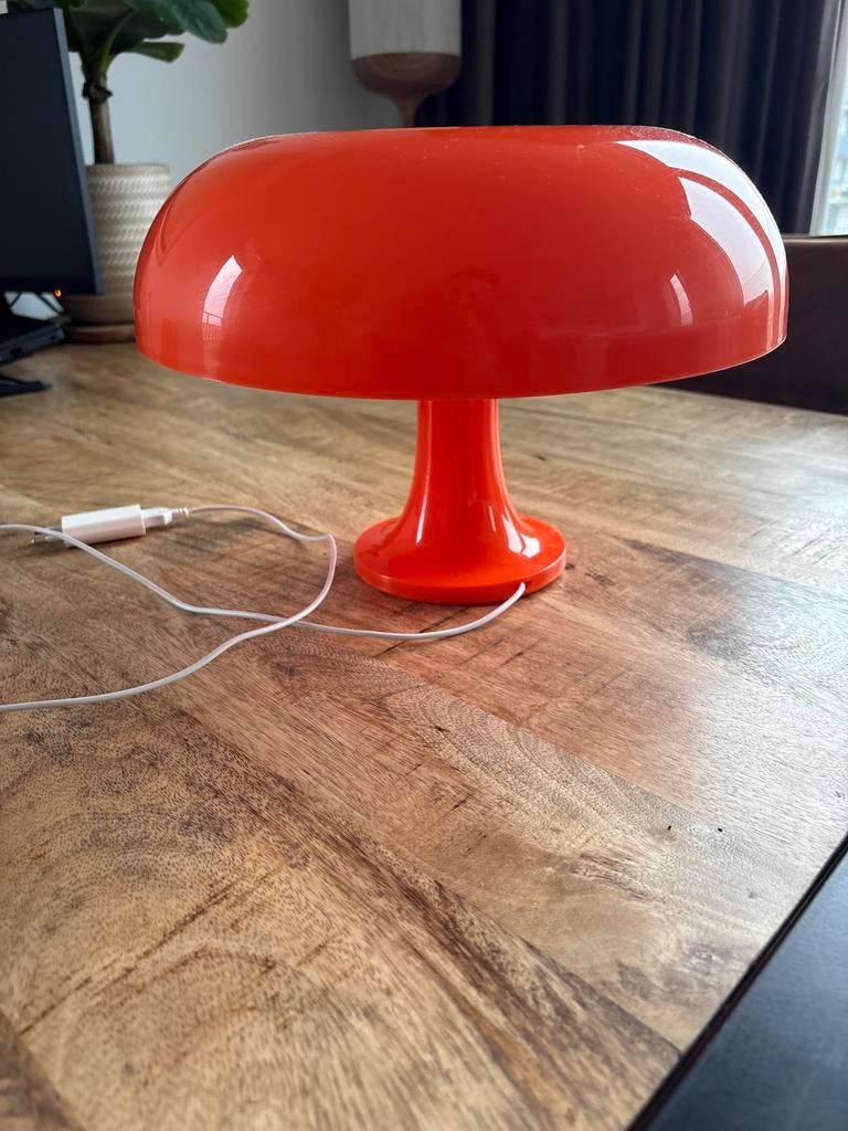 Retro paddestoel lamp - USB gevoed, Ophalen of Verzenden, Zo goed als nieuw, Kunststof, Minder dan 50 cm