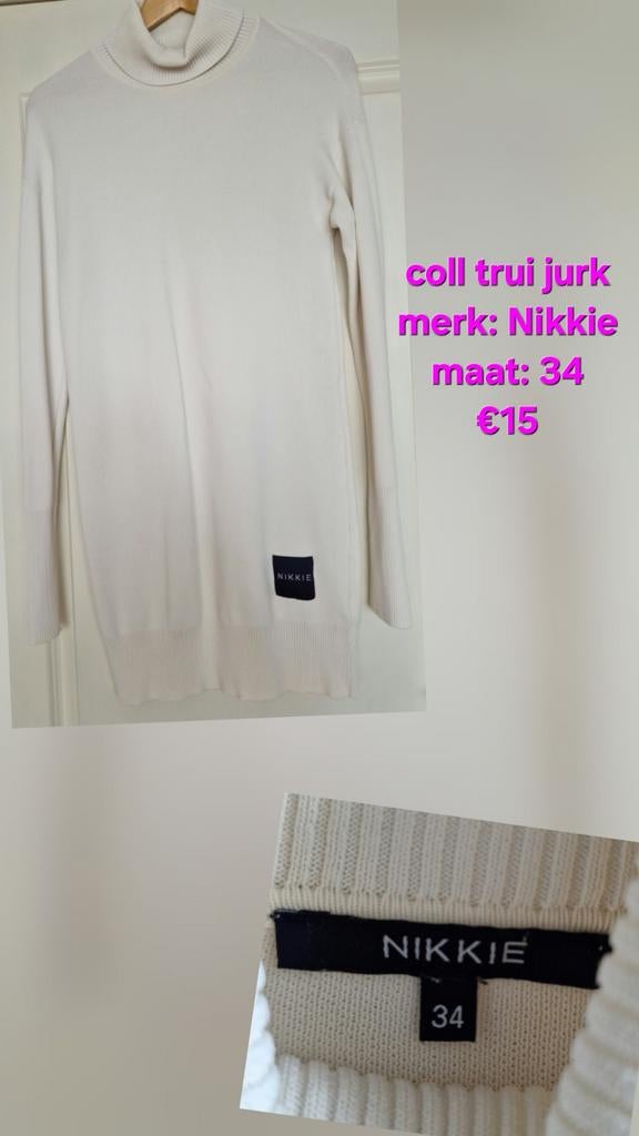 Nikkie coltrui jurk maat 34, Ophalen, Wit, Nikkie, Maat 34 (XS) of kleiner