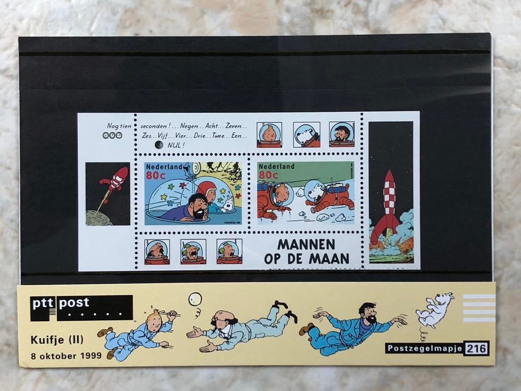 Kuifje (II) 8 oktober 1999. Postzegelmapje 216., Verzenden, Postfris, Overige thema's