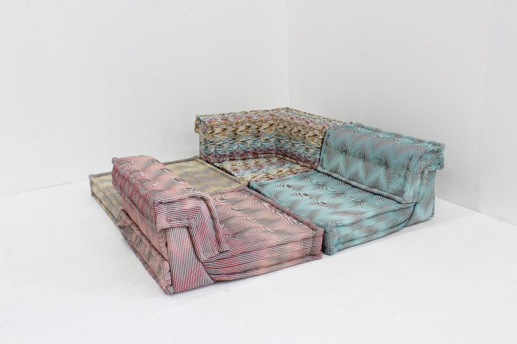 Roche Bobois Mah Jong modulaire sofa Missoni Hans Hopfer, 250 tot 300 cm, Vintage design, Ophalen of Verzenden, Zo goed als nieuw