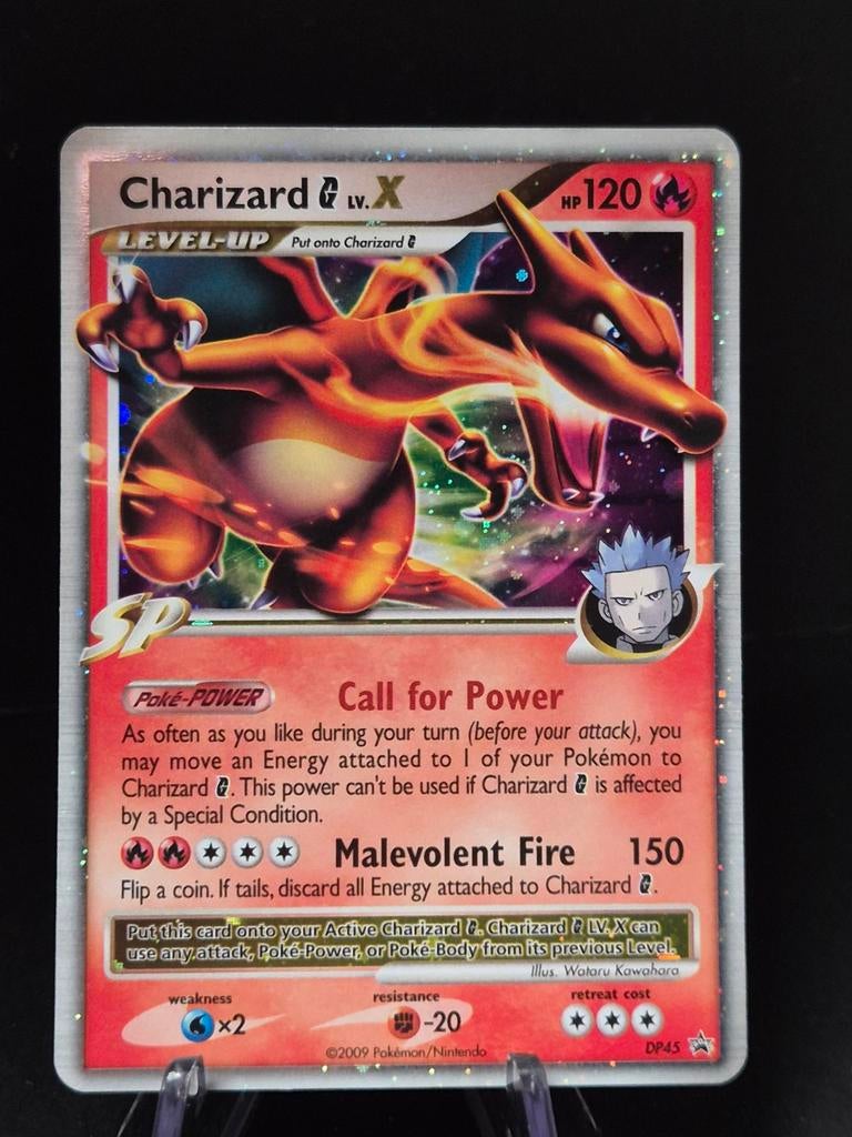 Charizard G LV.X Pokémon Kaart DP45 - Zeer Zeldzaam, Ophalen of Verzenden, Zo goed als nieuw, Losse kaart, Foil