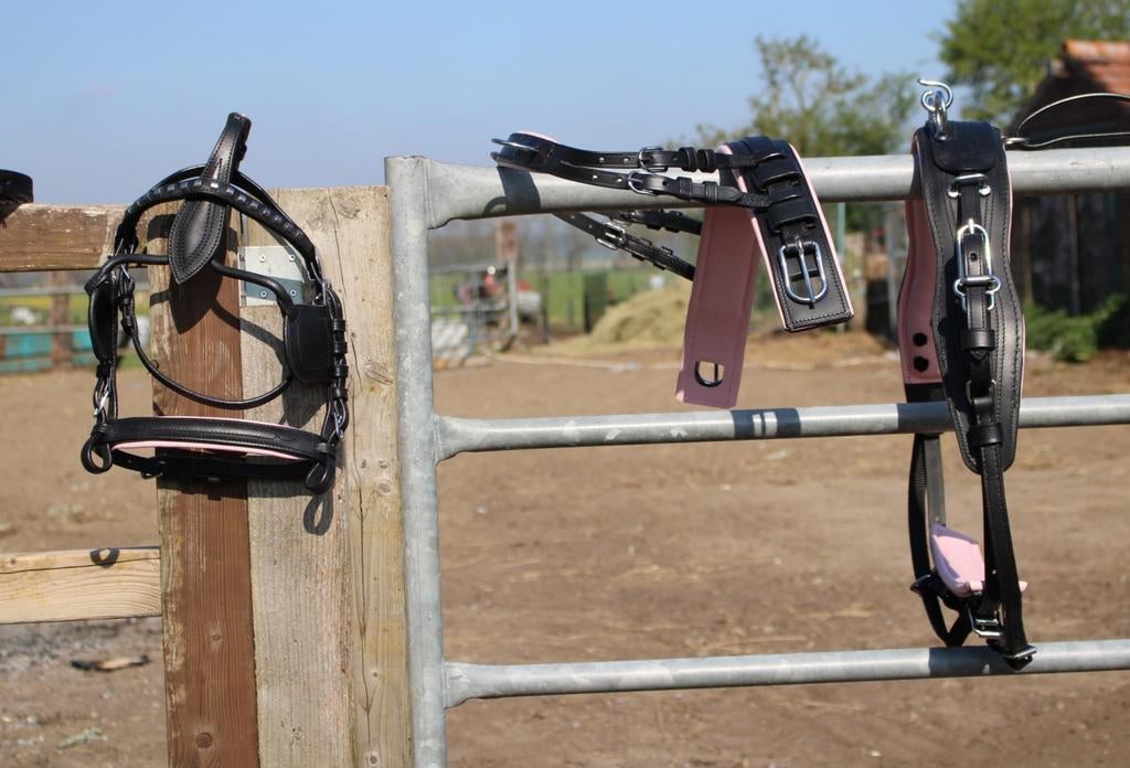 Te koop super gave roze onderlegd shetlander mentuig nieuw, Dieren en Toebehoren, Paarden en Pony's | Hoofdstellen en Tuigage