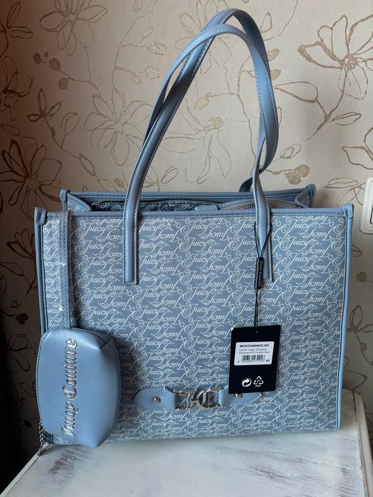 Nieuwe Juicy Couture lauren L Shopper Tas Lichtblauw, Sieraden, Tassen en Uiterlijk, Tassen | Damestassen, Ophalen of Verzenden