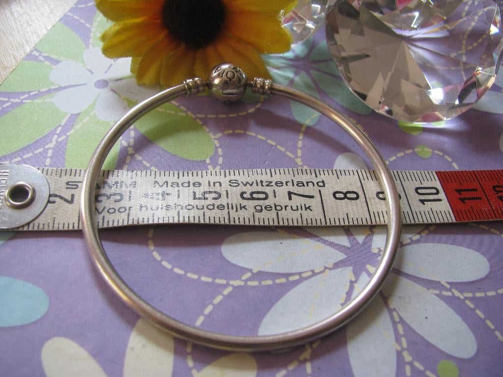 Pandora armband * bangle * 'n ECHTE & ZGAN * bolclip slot *, Ophalen of Verzenden, Zo goed als nieuw, Zilver, Zilver