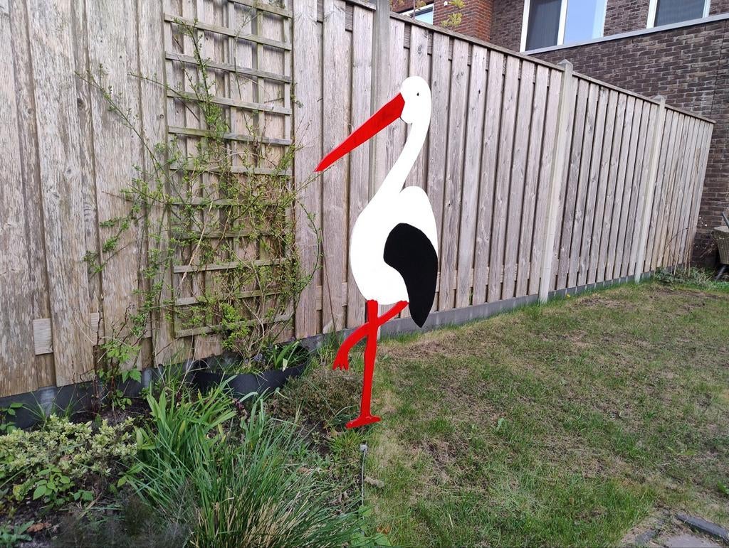 Ooievaar kraambord, Ophalen, Gebruikt, Geboortebord