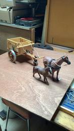 Handgemaakte wipkar met paarden, Ophalen of Verzenden, Zo goed als nieuw, Paard, Beeldje of Figuurtje