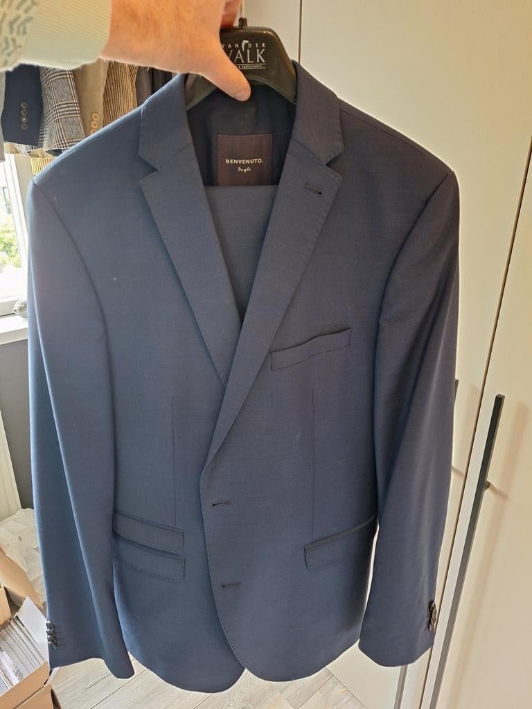 Benvenuto pak blauw maat 54, Kleding | Heren, Kostuums en Colberts, Ophalen of Verzenden, Zo goed als nieuw, Maat 52/54 (L), Blauw