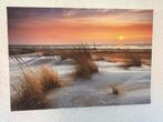 Afbeelding op canvas - Zonsondergang op strand 80x, Huis en Inrichting, Ophalen, Zo goed als nieuw, 100 tot 125 cm, Foto of Poster