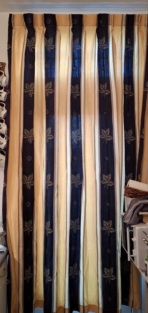 Gordijnen geel/ blauw, Ophalen, Blauw, 200 cm of meer