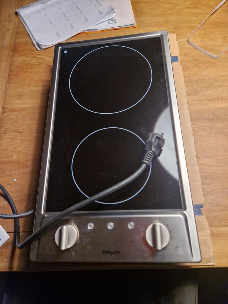 Pelgrim RVS elektrische kookplaat 2 pits DOCK31RVS, 3 kookzones of minder, Ophalen of Verzenden, Zo goed als nieuw, Vrijstaand