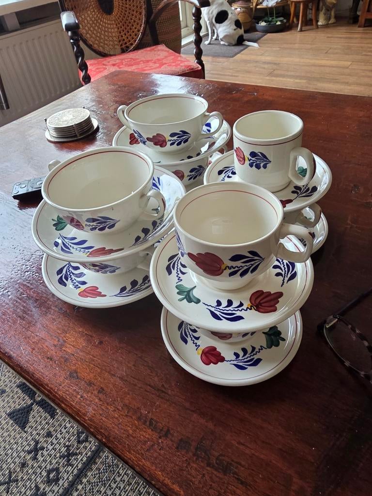 Boerenbont van Boch Servies - Soepkommen, Koffiekopjes, Ophalen of Verzenden, Aardewerk, Boerenbont