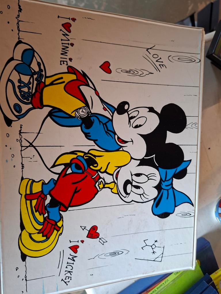 Mickey Mouse cassettebandjes koffer - Vintage Disney, Cd's en Dvd's, Cassettebandjes, Gebruikt, 2 t/m 25 bandjes, Kinderen en Jeugd