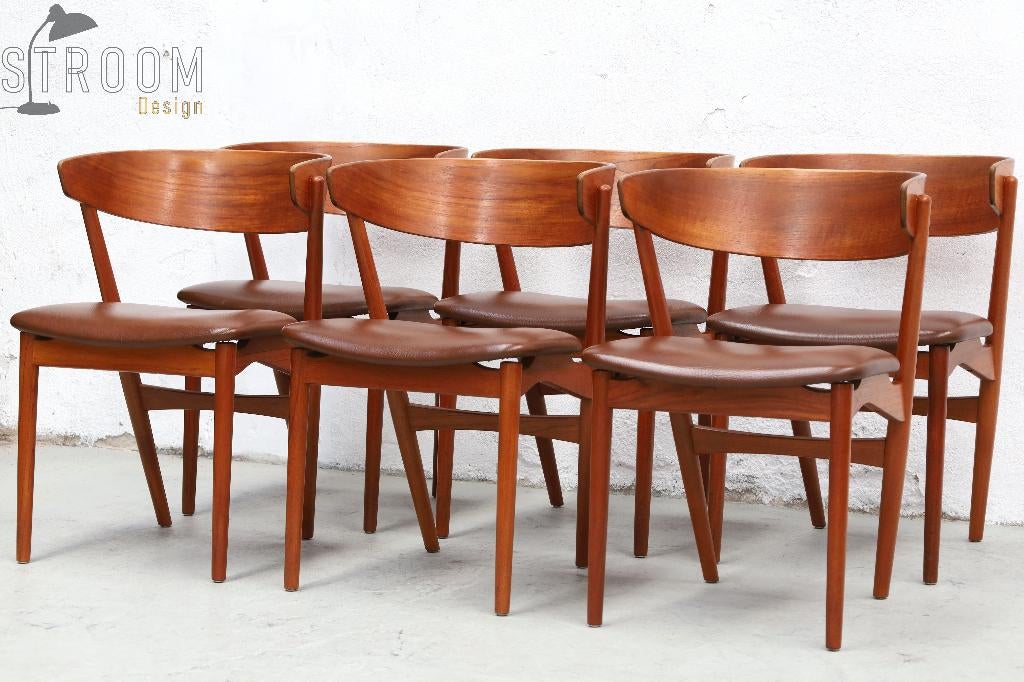 Sibast Plywood Eetkamerstoelen Vintage Deens Design Jaren, Gebruikt, Bruin, Onbekend, Onbekend