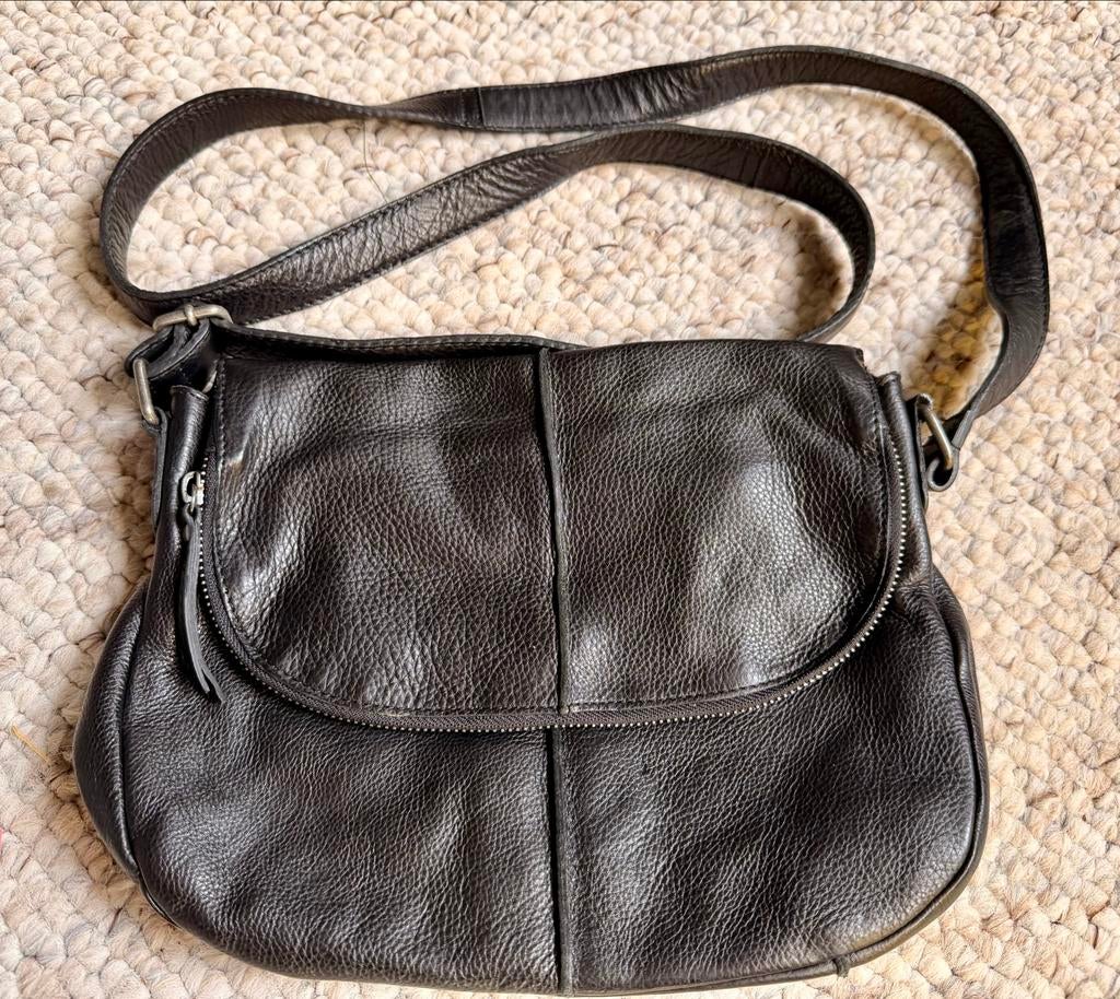 Chabo leren schoudertas - Zwart / nieuw, Overige merken, Gebruikt, Zwart, Ophalen of Verzenden