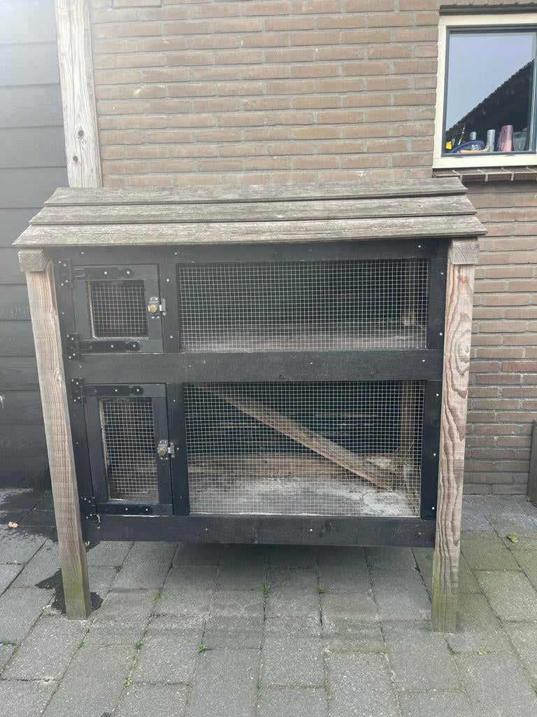 Konijnenhok, Dieren en Toebehoren, Knaagdieren en Konijnen | Hokken en Kooien, Ophalen, 110 cm of meer, Zo goed als nieuw, 90 cm of meer