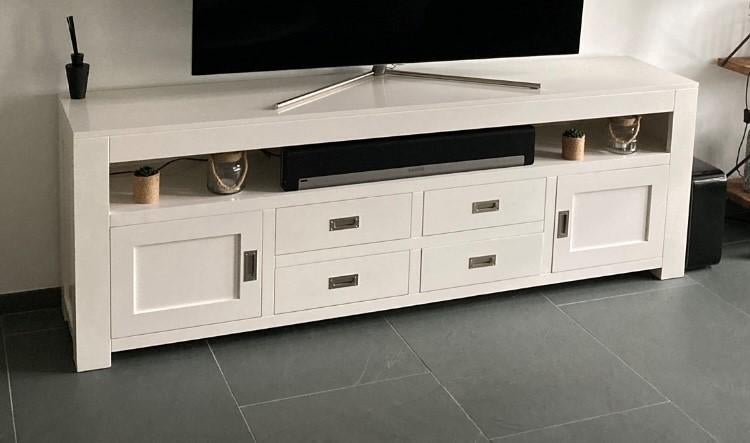 TV Dressoir-Wit, Ophalen, Zo goed als nieuw, 200 cm of meer, Minder dan 100 cm