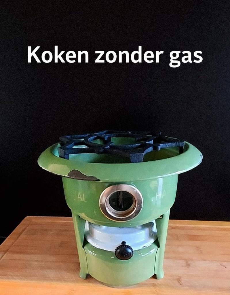 Emaille petroleumstel groen 1 pits, Ophalen of Verzenden