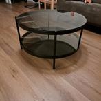 Salon tafel zwart glas omtrek 75cm, Ophalen, Rond, 50 tot 100 cm, Minder dan 50 cm