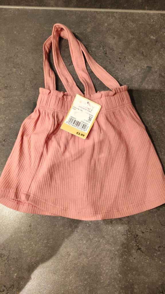 Roze ribgebreid rokje met bretels maat 50, Kinderen en Baby's, Ophalen of Verzenden