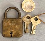 Antiek Hangslotje Lips 202, met 2 Originele Sleutels, Ophalen of Verzenden
