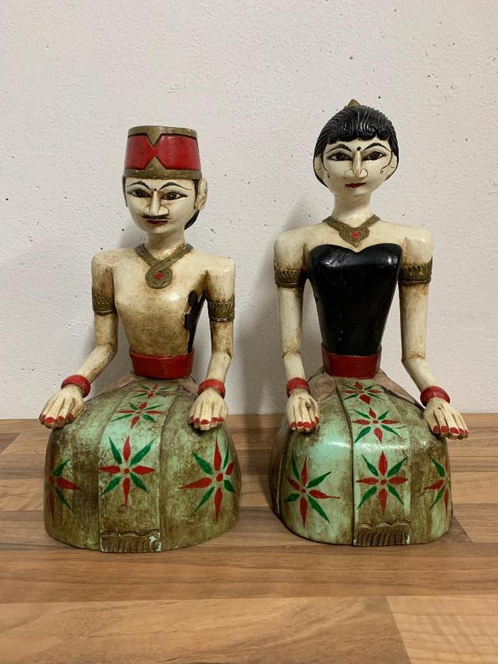 Loro Blonyo | Javaans bruidspaar | 2 vrouwen, Antiek en Kunst, Kunst | Beelden en Houtsnijwerken, Ophalen of Verzenden