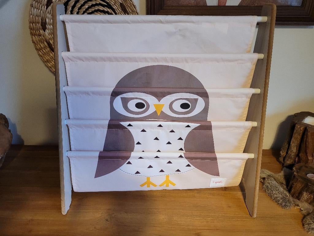 3 Sprouts boekenrek met uil - Woonaccessoires | Krantenbakken en Lectuurbakken
