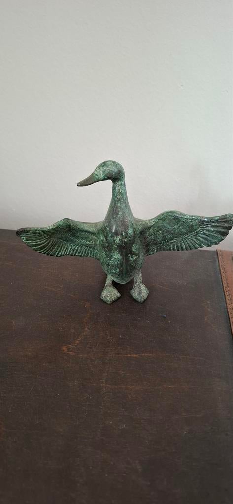 Sculptuur vogel brons met gespreide vleugels, Ophalen of Verzenden