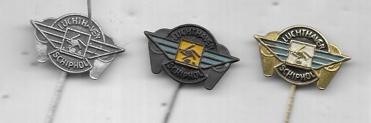 SCHIPHOL 3 VERSCHILLENDE SPELDEN AMSTERDAM, Verzamelen, Speldjes, Pins en Buttons, Ophalen of Verzenden, Gebruikt, Merk, Speldje of Pin