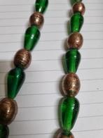 halsketting groen goud glas kralen, Ophalen of Verzenden, 'T Olde Gre-j, Info@toldegrej.nl, Endepoelstraat 20f Didam